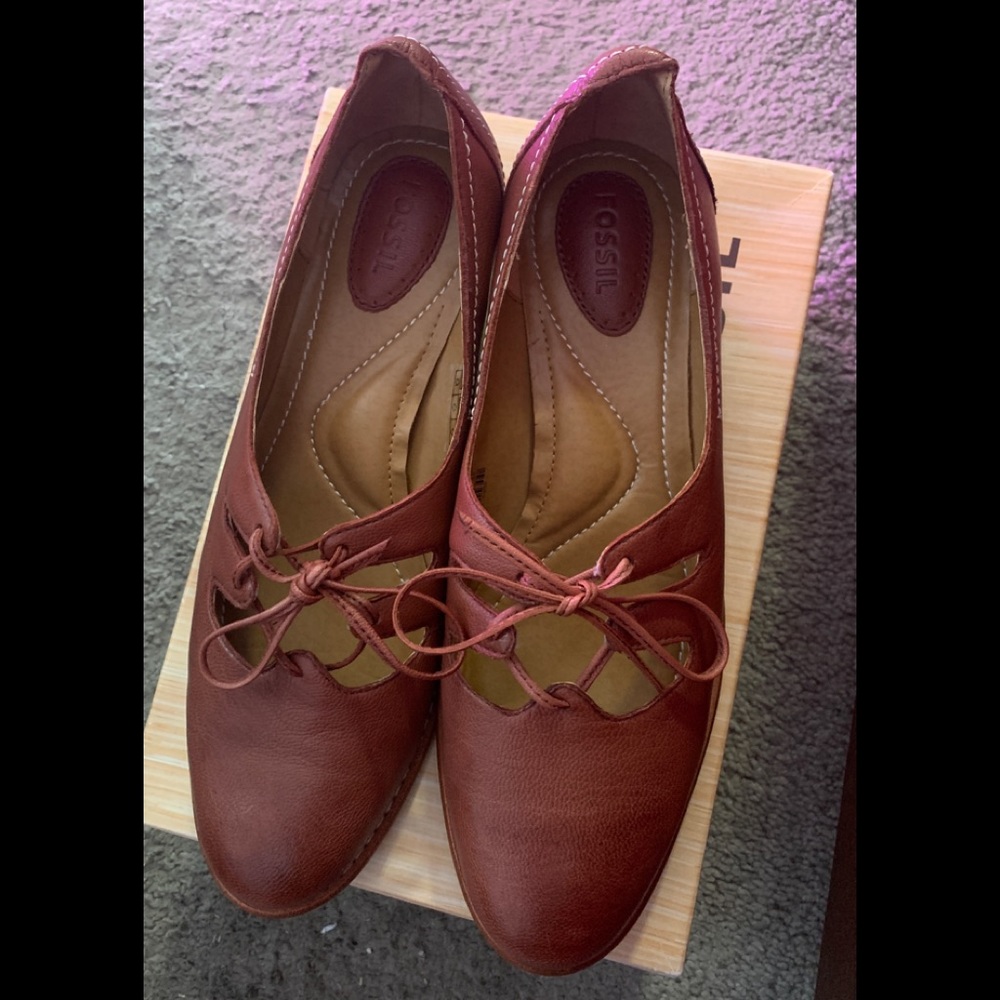 Fossil Leather Janelle Ghillie Shoes